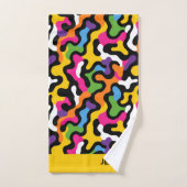 Retro y2k Ästhetische Abstrakte Wirbel Farbname Badhandtuch Set (Handtuch)