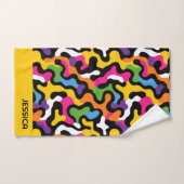 Retro y2k Ästhetische Abstrakte Wirbel Farbname Badhandtuch Set (Handtuch)