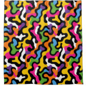 Retro y2k Ästhetische Wirbel Funky Abstrakt Duschvorhang (Vorderseite)