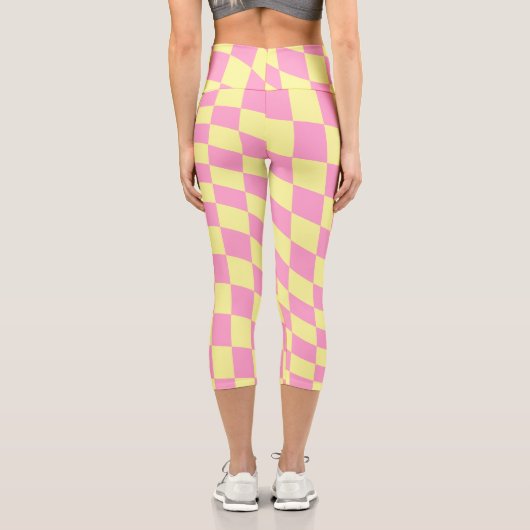 Retro Y2K Checkerboard Capri Leggings (Rückseite)