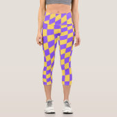 Retro-Y2K-Checkerboard Capri Leggings (Vorderseite)