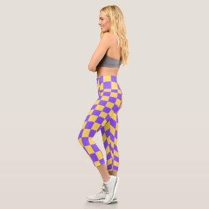 Retro-Y2K-Checkerboard Capri Leggings