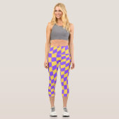 Retro-Y2K-Checkerboard Capri Leggings (Vorderseite)