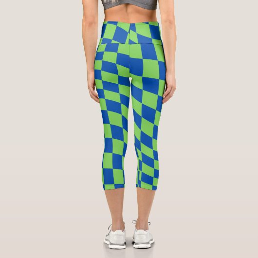 Retro Y2K Checkerboard Capri Leggings (Rückseite)
