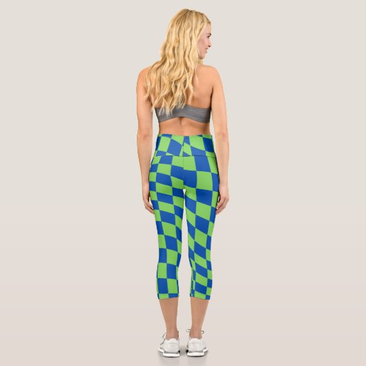 Retro Y2K Checkerboard Capri Leggings (Rückseite)