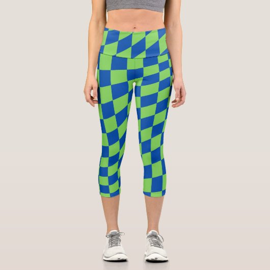 Retro Y2K Checkerboard Capri Leggings (Vorderseite)