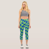 Retro Y2K Checkerboard Capri Leggings (Vorderseite)
