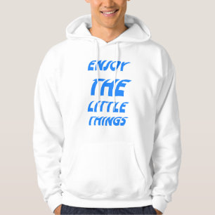 Retro Y2K Genieße die kleinen Dinge Blau flüssiger Hoodie