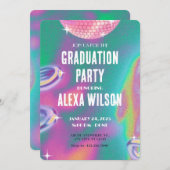 Retro y2k Graduierungsparty Einladung (Vorne/Hinten)