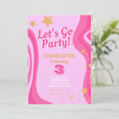 Retro Y2K Malibu Doll Einladung (Stehend Vorderseite)