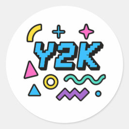 Retro Y2K Pixel ästhetische Round Sticker 2000s