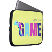 Retro Y2K Tech Synthwave Cyberpunk Gamer Gelb Laptopschutzhülle (Vorne Rechts)