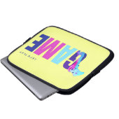 Retro Y2K Tech Synthwave Cyberpunk Gamer Gelb Laptopschutzhülle (Vorne Knopf)