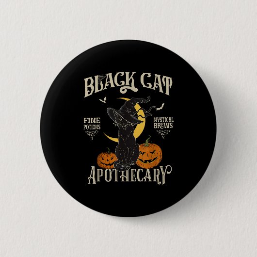 Retro Y Halloween Costume Black Cat M Athecary  Button (Vorderseite)