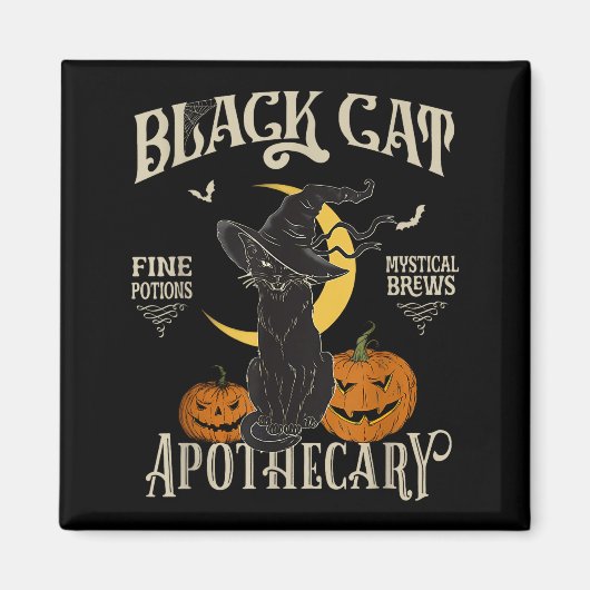 Retro Y Halloween Costume Black Cat M Athecary Magnet (Vorne)