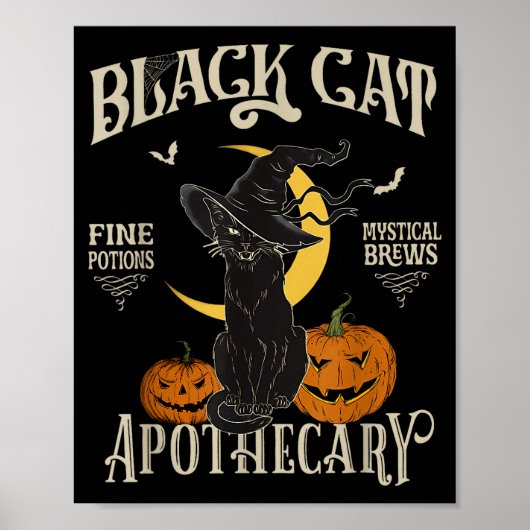Retro Y Halloween Costume Black Cat M Athecary  Poster (Vorne)