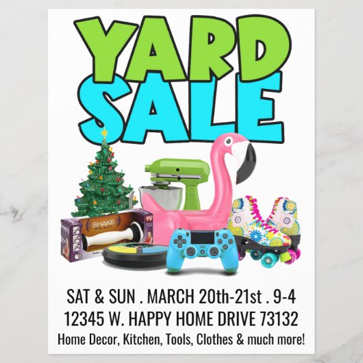 Retro Yard Sale Flyer (Vorne)