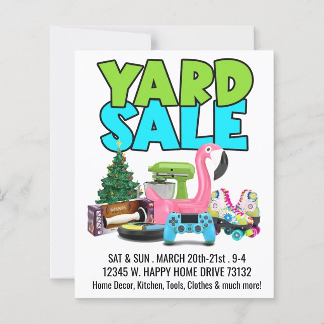 Retro Yard Sale Postcaed (Vorderseite)