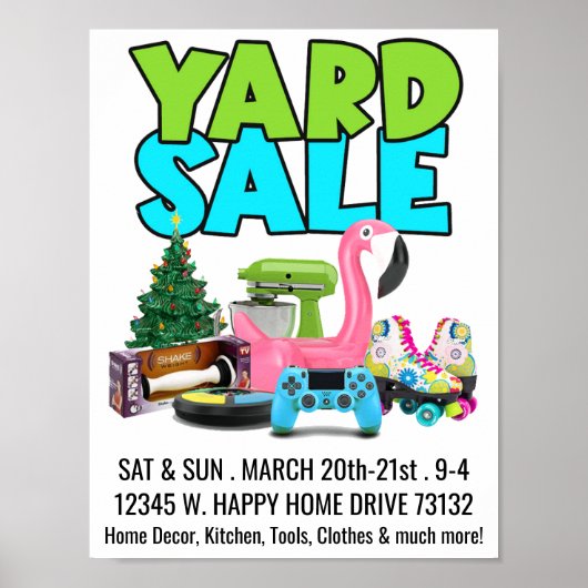 Retro Yard Sale Poster (Vorne)