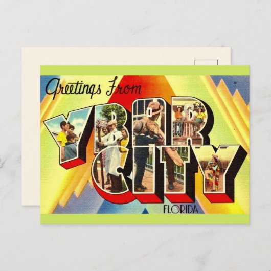 Retro Ybor City Postkarte (Vorne/Hinten)
