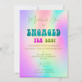Retro Yea Baby Colorful Verlobung Einladung (Rückseite)