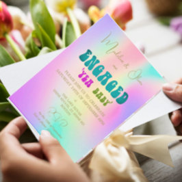 Retro Yea Baby Colorful Verlobung Einladung