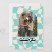 Retro "Year in Review" Feiertag Dankeskarte (Vorderseite)