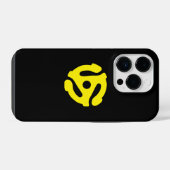 Retro Yellow 45 Distant DJ Decor iPhone Hülle (Rückseite (Horizontal))