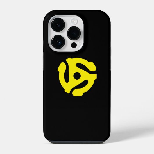 Retro Yellow 45 Distant DJ Decor iPhone Hülle (Rückseite)