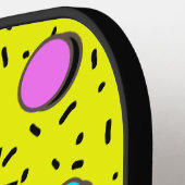 Retro Yellow 80er Memphis Abstrakt Style Pickleball Schläger (Linke Seite)