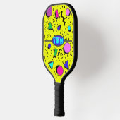 Retro Yellow 80er Memphis Abstrakt Style Pickleball Schläger (Links)