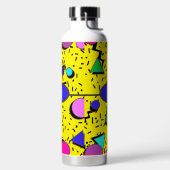 Retro Yellow 80er Memphis Abstrakt Trinkflasche (links)
