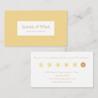 Retro Yellow And Orange Heart Bakery Loyalty  Visitenkarte