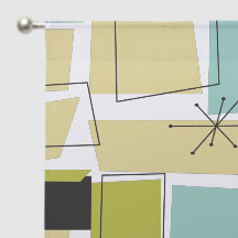 Retro Yellow Aqua Blue Squares Sternexplosion Mid 