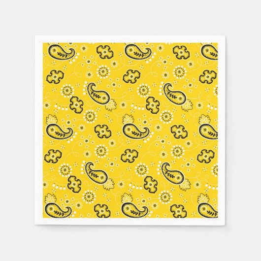 Retro Yellow Bandanna/Bandana Serviette (Vorderseite)