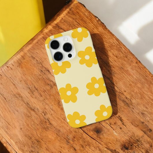 Retro Yellow Beige Floral Whimsisches Preppy Hippi Case-Mate iPhone Hülle