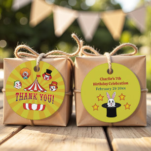 Retro Yellow Big Top Circus Niedlicher Cartoon Vie Geschenkanhänger