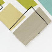 Retro Yellow Blue Abstrakt Squares Mitte Jahrhunde Fleecedecke (Ecke)