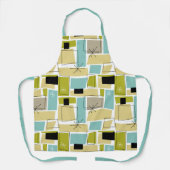 Retro Yellow Blue Squares Sternexplosion Mitte Jah Schürze (Vorderseite)