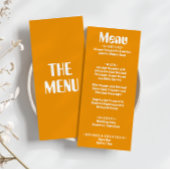 Retro Yellow Bright Groovy Moderne einzigartige Ho Menükarte