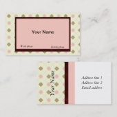 RETRO YELLOW-BROWN-PEACH RAUTE BUSINESS CARDS VISITENKARTE (Vorne/Hinten)