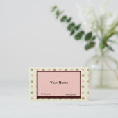 RETRO YELLOW-BROWN-PEACH RAUTE BUSINESS CARDS VISITENKARTE (Stehend Vorderseite)