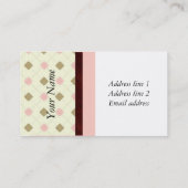 RETRO YELLOW-BROWN-PEACH RAUTE BUSINESS CARDS VISITENKARTE (Rückseite)