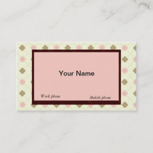 RETRO YELLOW-BROWN-PEACH RAUTE BUSINESS CARDS VISITENKARTE