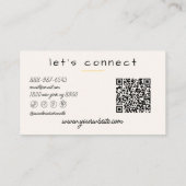 Retro yellow Cream Wavy Checkered Pastel QR Code Visitenkarte (Rückseite)