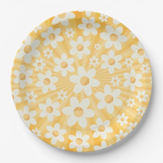 Retro Yellow Daisy Birthday Paper Teller | Groovy (Vorderseite)