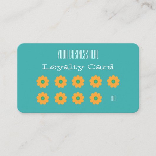 Retro Yellow Daisy Loyalty Treuekarte (Vorderseite)