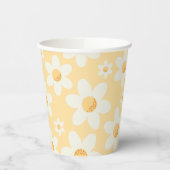Retro Yellow Daisy Paper Cup | Groovy Boho Birthda Pappbecher (Links)