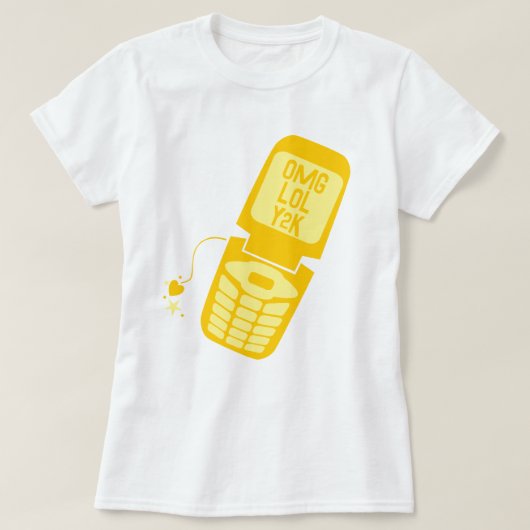 Retro Yellow Dreh Phone T - Shirt (Design vorne)