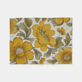 Retro Yellow Flower Garden Aesthetic Fleecedecke (Vorderseite (Horizontal))